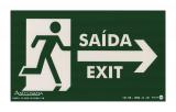 Placa Sinalizadora Saída/Exit Seta Para a Direita