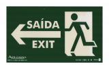 Placa Sinalizadora Saída/Exit Seta para a Esquerda
