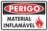 Placa de Sinalização Perigo Material Inflamável